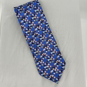 The Big‎ Knot by Steven Land Royal Blue Geometric Silk Necktie Men's